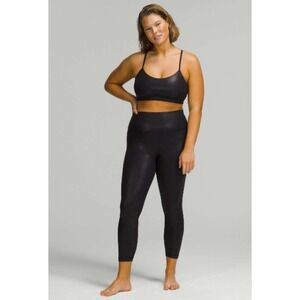 Lululemon Align HR Pant 25 Shine Black Textured Shiny Leggings Size 4